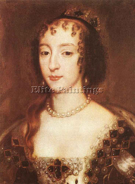 SIR PETER LELY HENRIETTA MARIA OF FRANCE QUEEN OF ENGLAND ARTIST PAINTING CANVAS