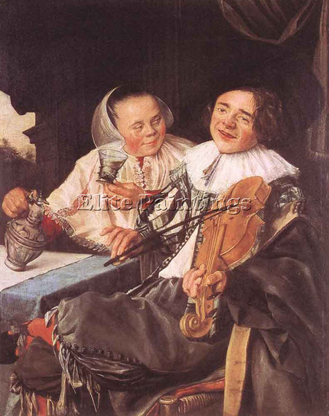 JUDITH LEYSTER CAROUSING COUPLE ARTIST PAINTING REPRODUCTION HANDMADE OIL CANVAS