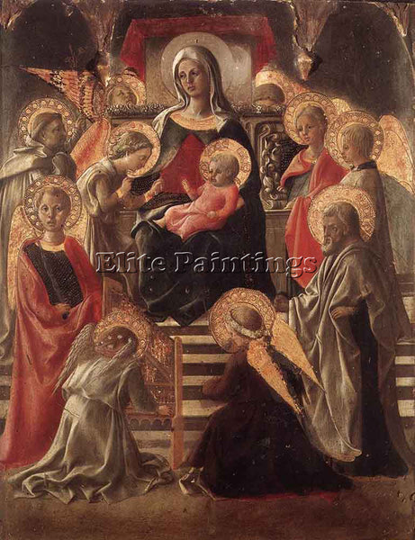 FRA FILIPPO LIPPI MADONNA AND CHILD ENTHRONED WITH SAINTS ARTIST PAINTING CANVAS