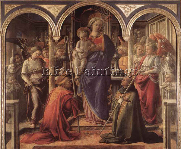 FRA FILIPPO LIPPI MADONNA AND CHILD WITH ST FREDIANUS AND ST AUGUSTINE PAINTING