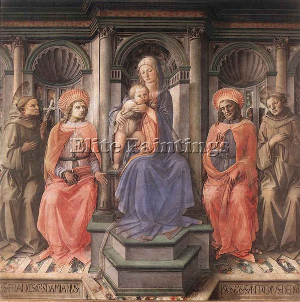 FRA FILIPPO LIPPI MADONNA ENTHRONED WITH SAINTS ARTIST PAINTING REPRODUCTION OIL