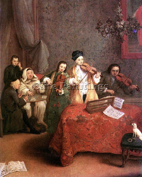 PIETRO LONGHI THE CONCERT ARTIST PAINTING REPRODUCTION HANDMADE OIL CANVAS REPRO