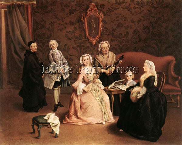 PIETRO LONGHI THE LITTLE CONCERT ARTIST PAINTING REPRODUCTION HANDMADE OIL REPRO