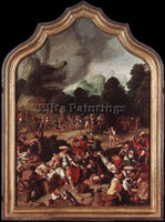 LUCAS VAN LEYDEN WORSHIPPING OF THE GOLDEN CALF ARTIST PAINTING REPRODUCTION OIL