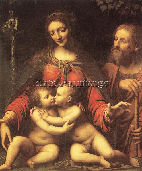 BERNARDINO LUINI HOLY FAMILY WITH THE INFANT ST JOHN ARTIST PAINTING HANDMADE