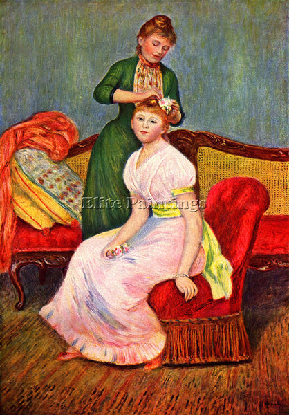 RENOIR LA COIFFURE ARTIST PAINTING REPRODUCTION HANDMADE CANVAS REPRO WALL DECO