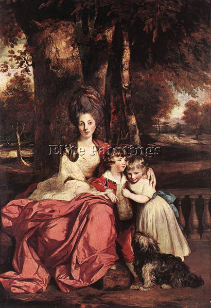 JOSHUA REYNOLDS LADY DELME AND HER CHILDREN ARTIST PAINTING HANDMADE OIL CANVAS