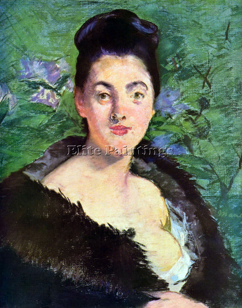 MANET LADY IN FUR ARTIST PAINTING REPRODUCTION HANDMADE CANVAS REPRO WALL DECO