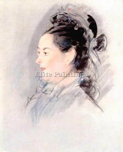 MANET LADY WITH HAIR UP ARTIST PAINTING REPRODUCTION HANDMADE CANVAS REPRO WALL