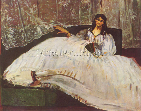 MANET LADY WITH FAN ARTIST PAINTING REPRODUCTION HANDMADE CANVAS REPRO WALL DECO