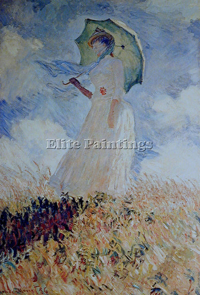 MONET LADY WITH UMBRELLA ARTIST PAINTING REPRODUCTION HANDMADE CANVAS REPRO WALL