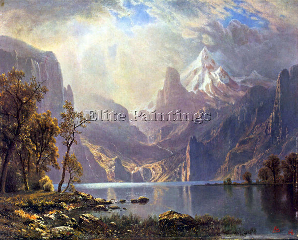 BIERSTADT LAKE TAHOE ARTIST PAINTING REPRODUCTION HANDMADE OIL CANVAS REPRO WALL