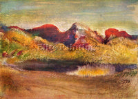 DEGAS LAKE AND MOUNTAINS ARTIST PAINTING REPRODUCTION HANDMADE CANVAS REPRO WALL