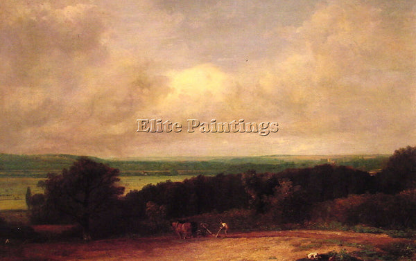 JOHN CONSTABLE LANDSCAPE PLOUGHING SCENE IN SUFFOLK ARTIST PAINTING REPRODUCTION