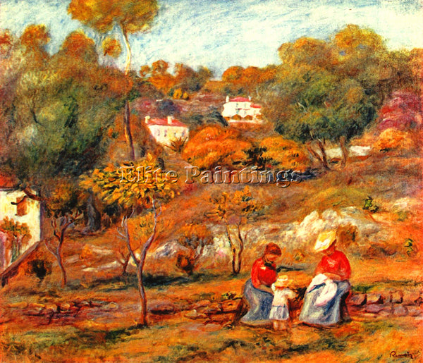 RENOIR LANDSCAPE WITH CAGNES ARTIST PAINTING REPRODUCTION HANDMADE CANVAS REPRO