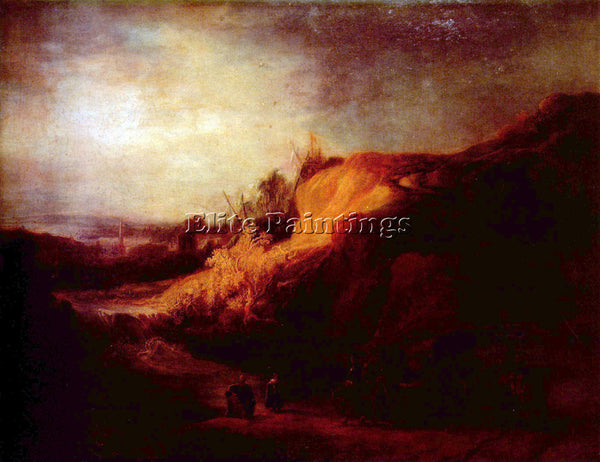 REMBRANDT LANDSCAPE WITH BAPTISM ARTIST PAINTING REPRODUCTION HANDMADE OIL REPRO