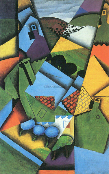 JUAN GRIS LANDSCAPE WITH HOUSES IN CERET ARTIST PAINTING REPRODUCTION HANDMADE
