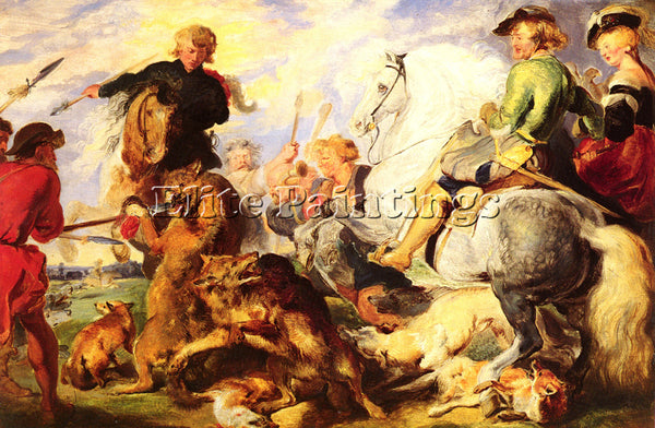SIR EDWIN HENRY LANDSEER BRITISH WOLF AND FOX HUNT 40 6 BY 61CM ARTIST PAINTING