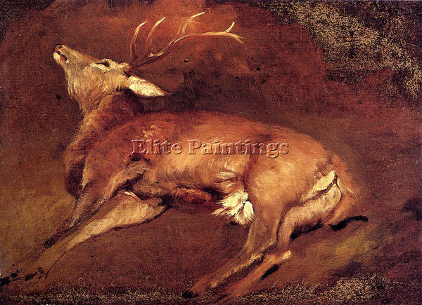 SIR EDWIN HENRY LANDSEER STUDY OF A DEAD STAG ARTIST PAINTING REPRODUCTION OIL
