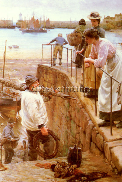 WALTER LANGLEY BETWEEN THE TIDES ARTIST PAINTING REPRODUCTION HANDMADE OIL REPRO