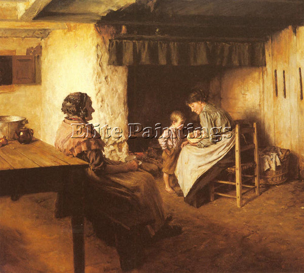 WALTER LANGLEY THE NEW ARRIVAL ARTIST PAINTING REPRODUCTION HANDMADE OIL CANVAS