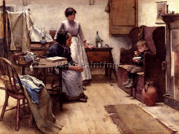 WALTER LANGLEY THE ORPHAN ARTIST PAINTING REPRODUCTION HANDMADE OIL CANVAS REPRO