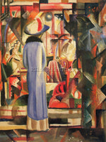 MACKE LARGE BRIGHT SHOWCASE ARTIST PAINTING REPRODUCTION HANDMADE OIL CANVAS ART