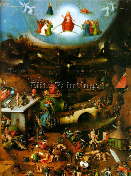 HIERONYMUS BOSCH LAST JUDGEMENT CENTRAL PANEL OF THE TRIPTYCH PAINTING HANDMADE