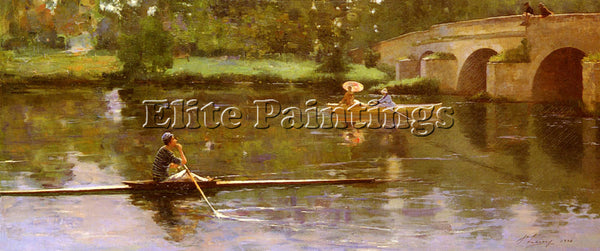 JOHN LAVERY THE BRIDGE AT GREZ ARTIST PAINTING REPRODUCTION HANDMADE OIL CANVAS