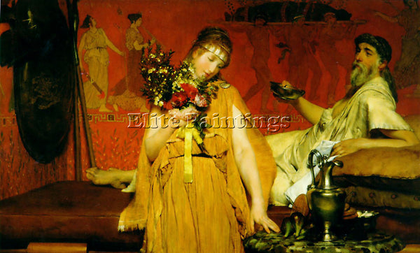 SIR LAWRENCE ALMA-TADEMA BETWEEN HOPE AND FEAR ARTIST PAINTING REPRODUCTION OIL