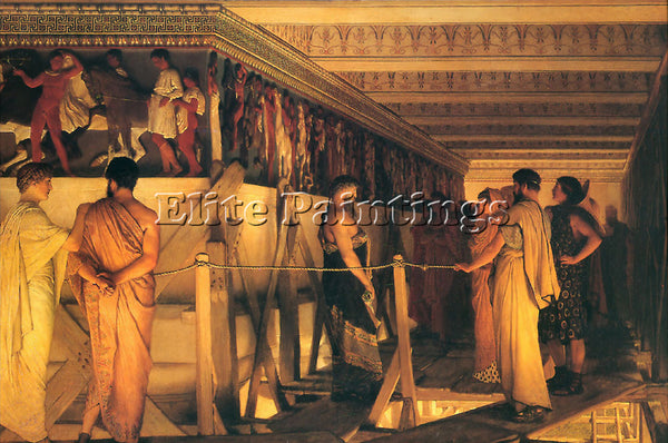 SIR LAWRENCE ALMA-TADEMA PHIDIAS SHOWING THE FRIEZE OF THE PARTHENON OIL CANVAS