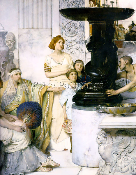 SIR LAWRENCE ALMA-TADEMA THE SCULPTURE GALLERY DETAIL ARTIST PAINTING HANDMADE