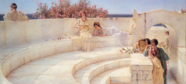 SIR LAWRENCE ALMA-TADEMA UNDER THE ROOF OF BLUE IONIAN WEATHER PAINTING HANDMADE