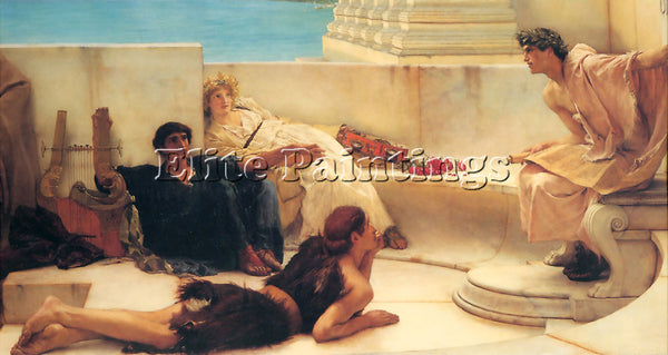 SIR LAWRENCE ALMA-TADEMA A READING FROM HOMER ARTIST PAINTING REPRODUCTION OIL