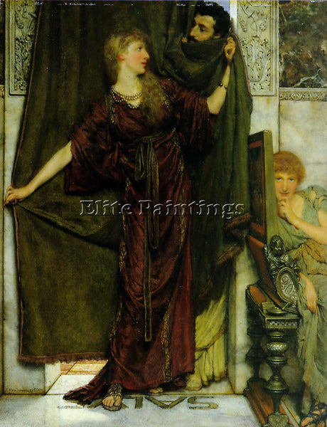 SIR LAWRENCE ALMA-TADEMA NOT AT HOME ARTIST PAINTING REPRODUCTION HANDMADE OIL