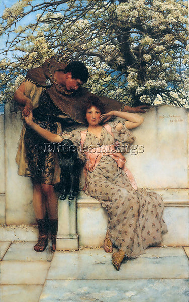 SIR LAWRENCE ALMA-TADEMA PROMISE OF SPRING ARTIST PAINTING REPRODUCTION HANDMADE