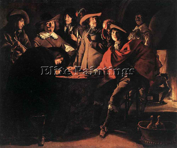 LOUIS LE NAIN SMOKERS IN AN INTERIOR ARTIST PAINTING REPRODUCTION HANDMADE OIL