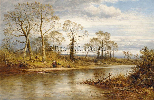 BENJAMIN WILLIAMS LEADER AN ENGLISH RIVER IN AUTUMN ARTIST PAINTING REPRODUCTION