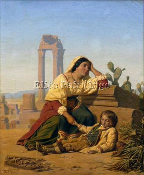 LECOMTE-VERNET GRIEF ARTIST PAINTING REPRODUCTION HANDMADE OIL CANVAS REPRO WALL