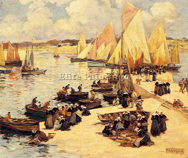LEGOUT-GERARD A FRENCH HARBOR ARTIST PAINTING REPRODUCTION HANDMADE CANVAS REPRO