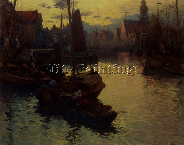 FERNAND LEGOUT-GERARD MARIE BACK FROM THE FISHING DAY ARTIST PAINTING HANDMADE