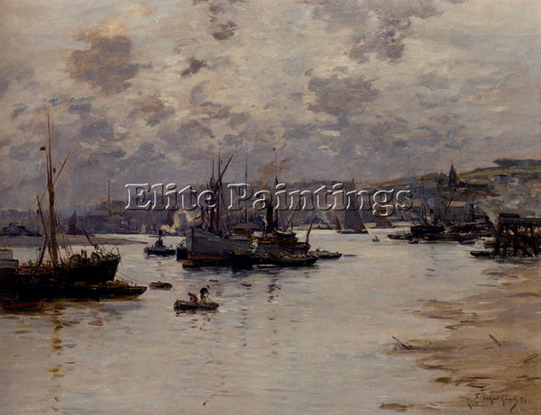 FERNAND MARIE EUGENE LEGOUT-GERARD MARIE ROCHESTER HARBOUR KENT ARTIST PAINTING