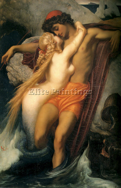 LEIGHTON FREDERIC THE FISHERMAN AND THE SYREN 1857 ARTIST PAINTING REPRODUCTION