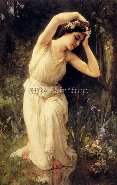 CHARLES AMABLE LENOIR A NYMPH IN THE FOREST ARTIST PAINTING HANDMADE OIL CANVAS
