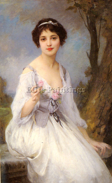 CHARLES AMABLE LENOIR THE PINK ROSE ARTIST PAINTING REPRODUCTION HANDMADE OIL
