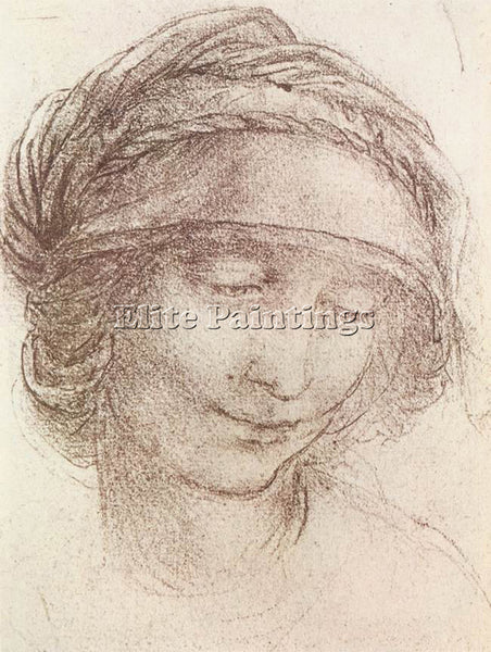 LEONARDO DA VINCI HEAD OF A WOMAN C1508 ARTIST PAINTING REPRODUCTION HANDMADE