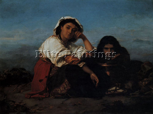 HENRI LEHMANN LES REPOS 1864 23 6X31 7CM ARTIST PAINTING REPRODUCTION HANDMADE