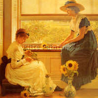 GEORGE DUNLOP LESLIE G D SUN AND MOON FLOWERS ARTIST PAINTING REPRODUCTION OIL