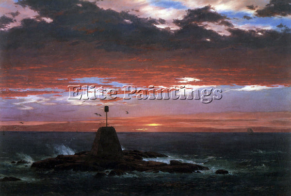 HUDSON RIVER LIGHT MOUNT DESERT FROM ICELAND BY FREDERICK EDWIN CHURCH PAINTING