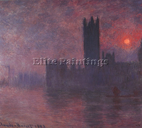 CLAUDE MONET LONDON HOUSES OF PARLIAMENT AT SUNSET ARTIST PAINTING REPRODUCTION